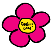 Pink Flower that says Feeling Good