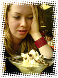 Stressed Girl with Ice cream