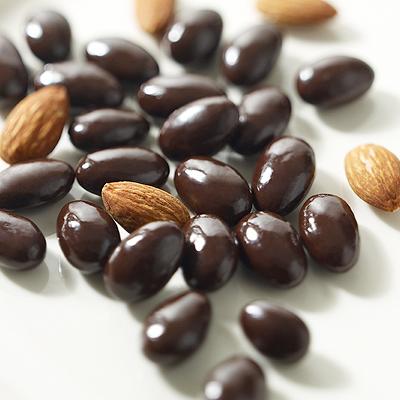 dark chocolate and almonds