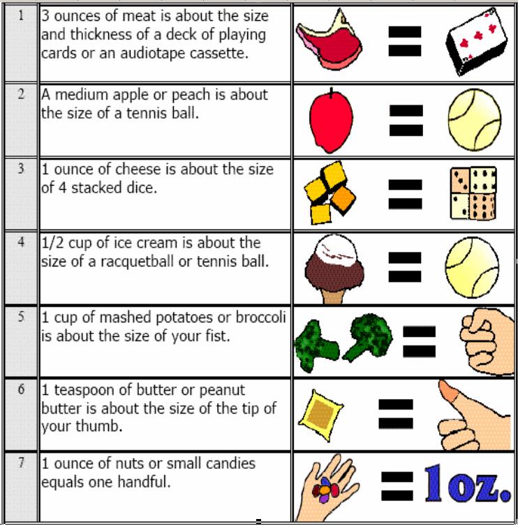 Portion Size Equivalents