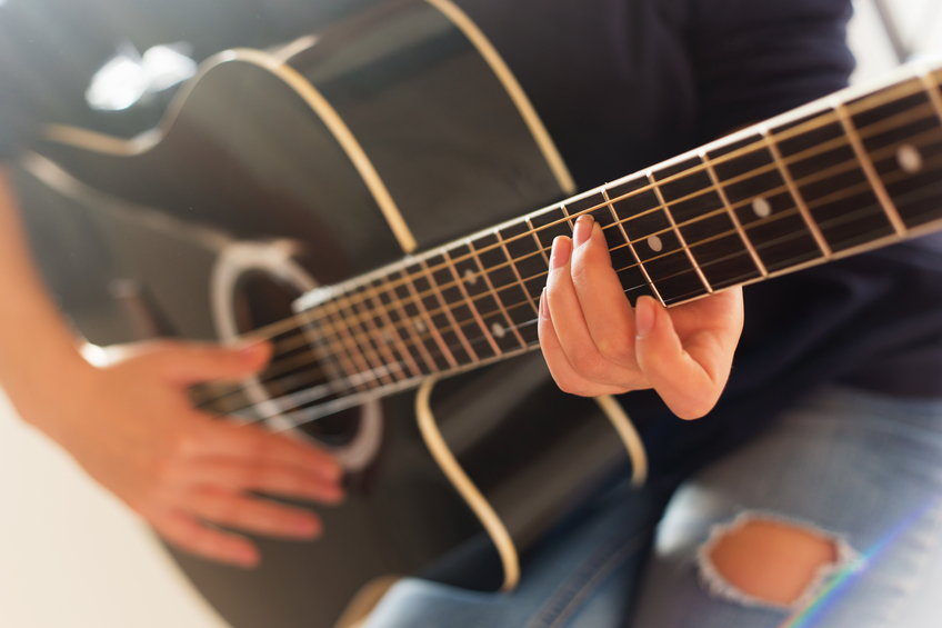 playing guitar